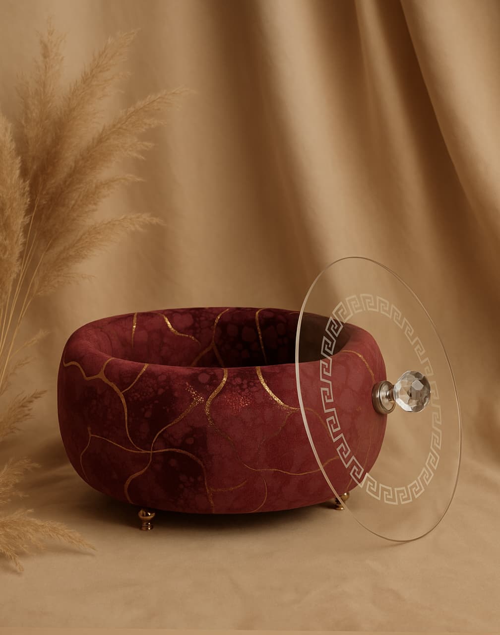 "Velvet Hotpot wit Acrylic Cover"