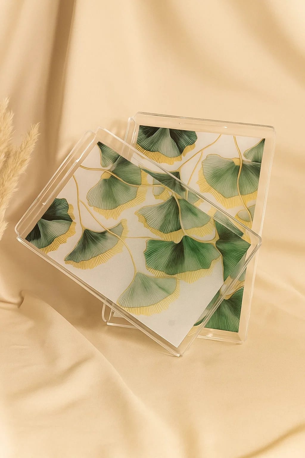 Ginkgo Leaf Acrylic Tray – 2 Piece Set