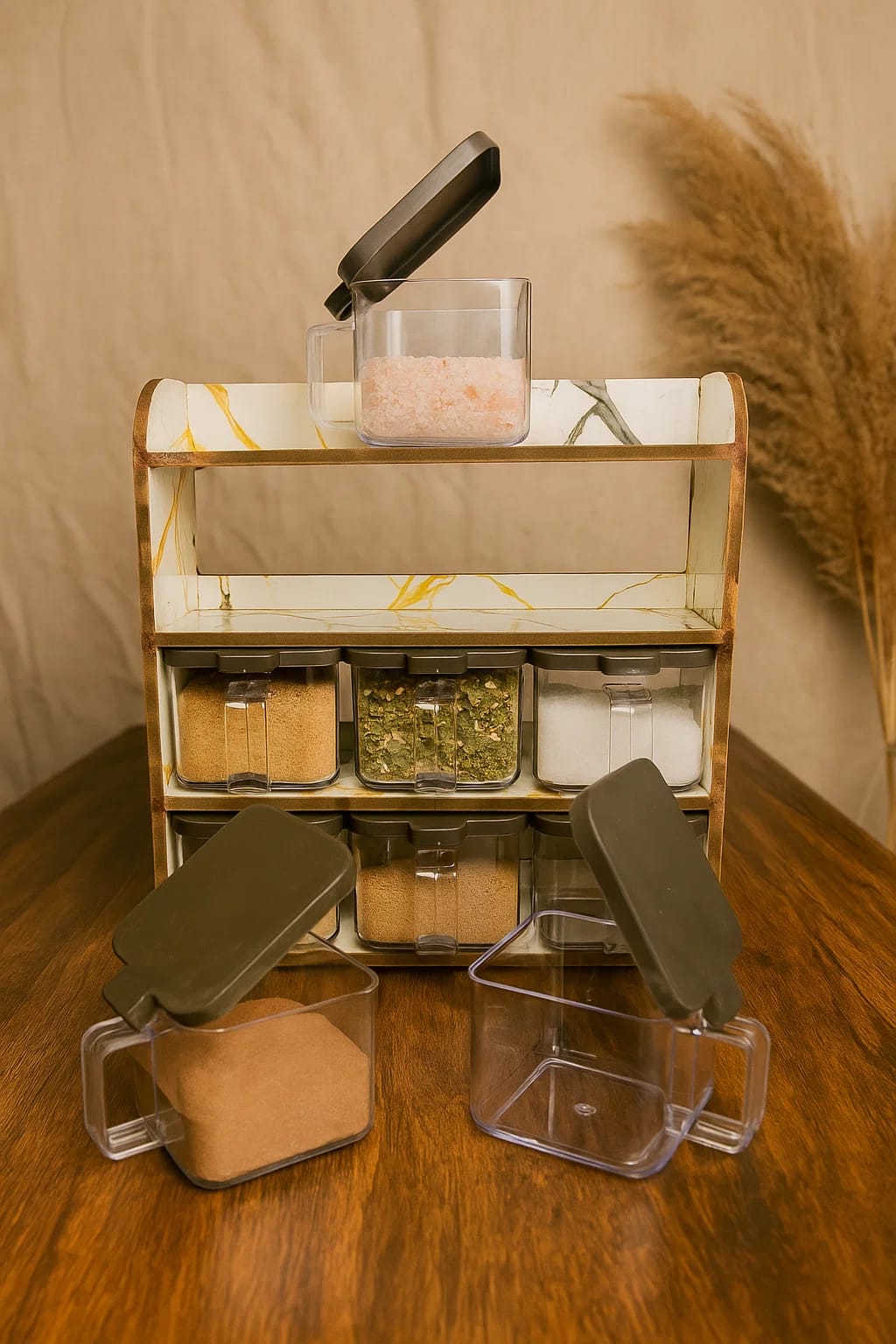 "kitchen Spice Rack  - 9 Jar Spice" (White)