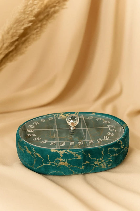 Luxury Marble-Inspired Oval Dry Fruit Box