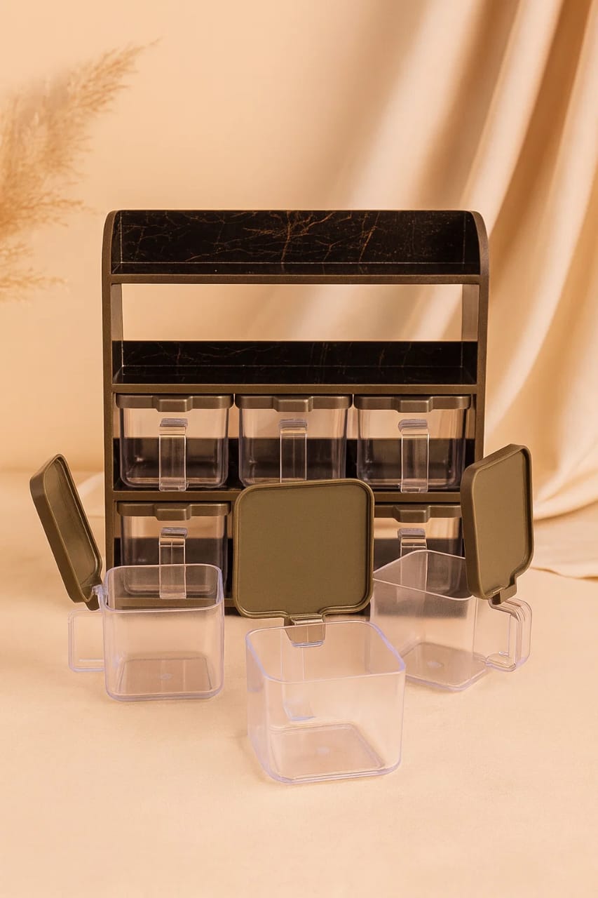 "kitchen Spice Rack - 9 Jar Spice" (Black)