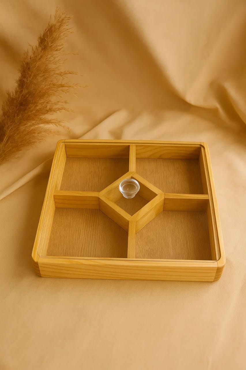 Natural Wooden Dry Fruit– With Acrylic Cover"