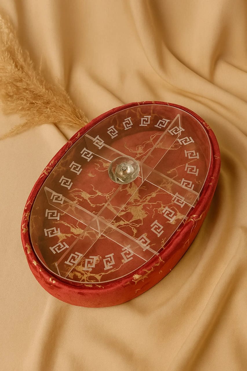 Luxury Marble-Inspired Oval Dry Fruit Box